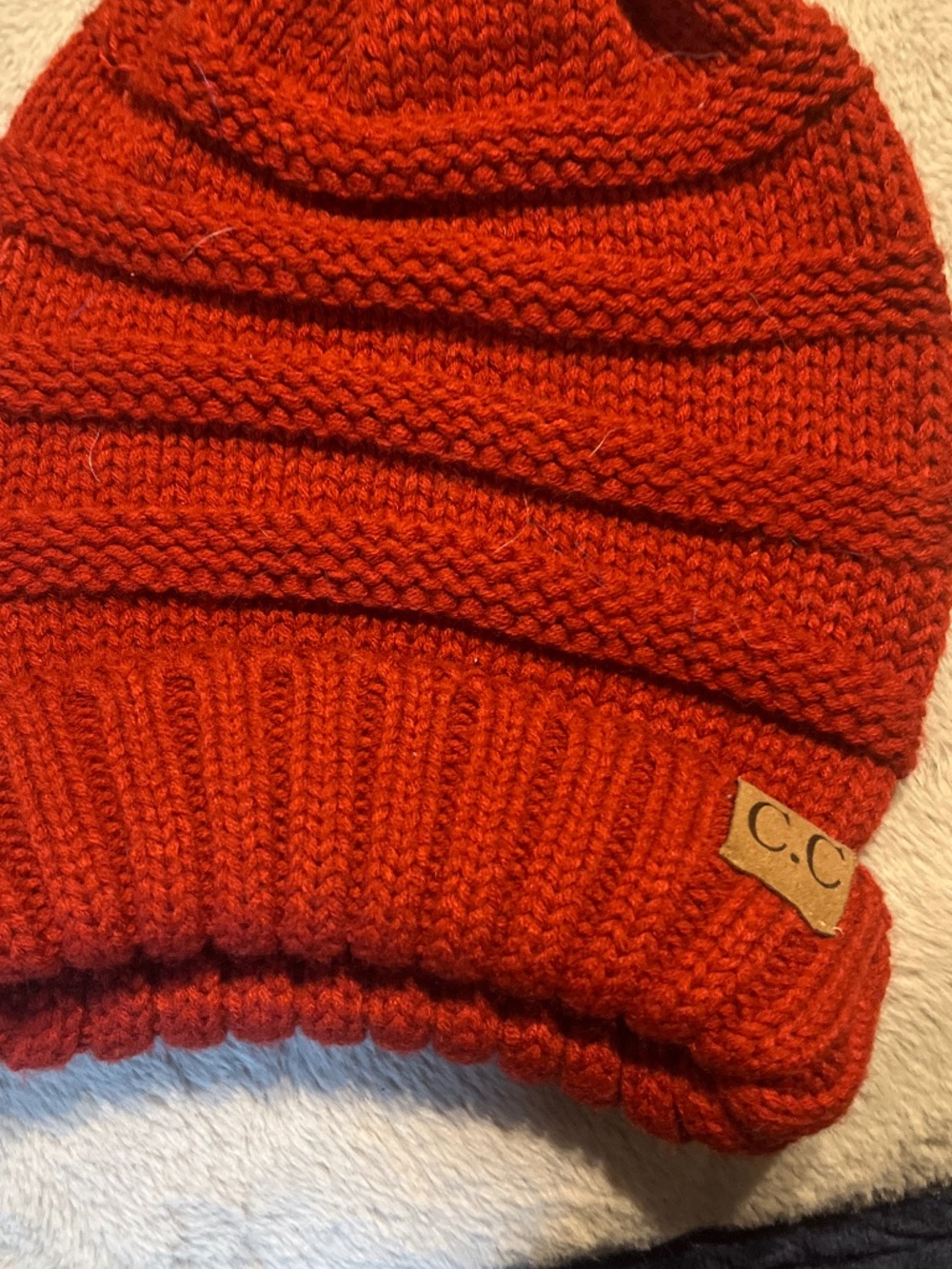 CC red unisex beanie